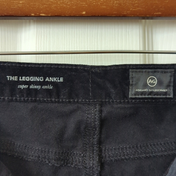 AG Adriano Goldschmied The Legging Velvet Super Skinny Ankle Pants Black 25 - Picture 8 of 15